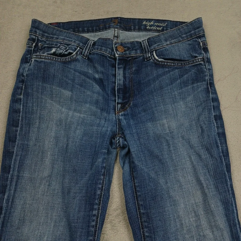 7 For All Mankind Jeans‎ Womens 28 Blue Denim Bootcut Casual Preppy Distressed